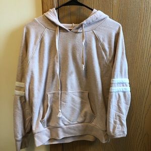 Light pink hoodie with white detailing